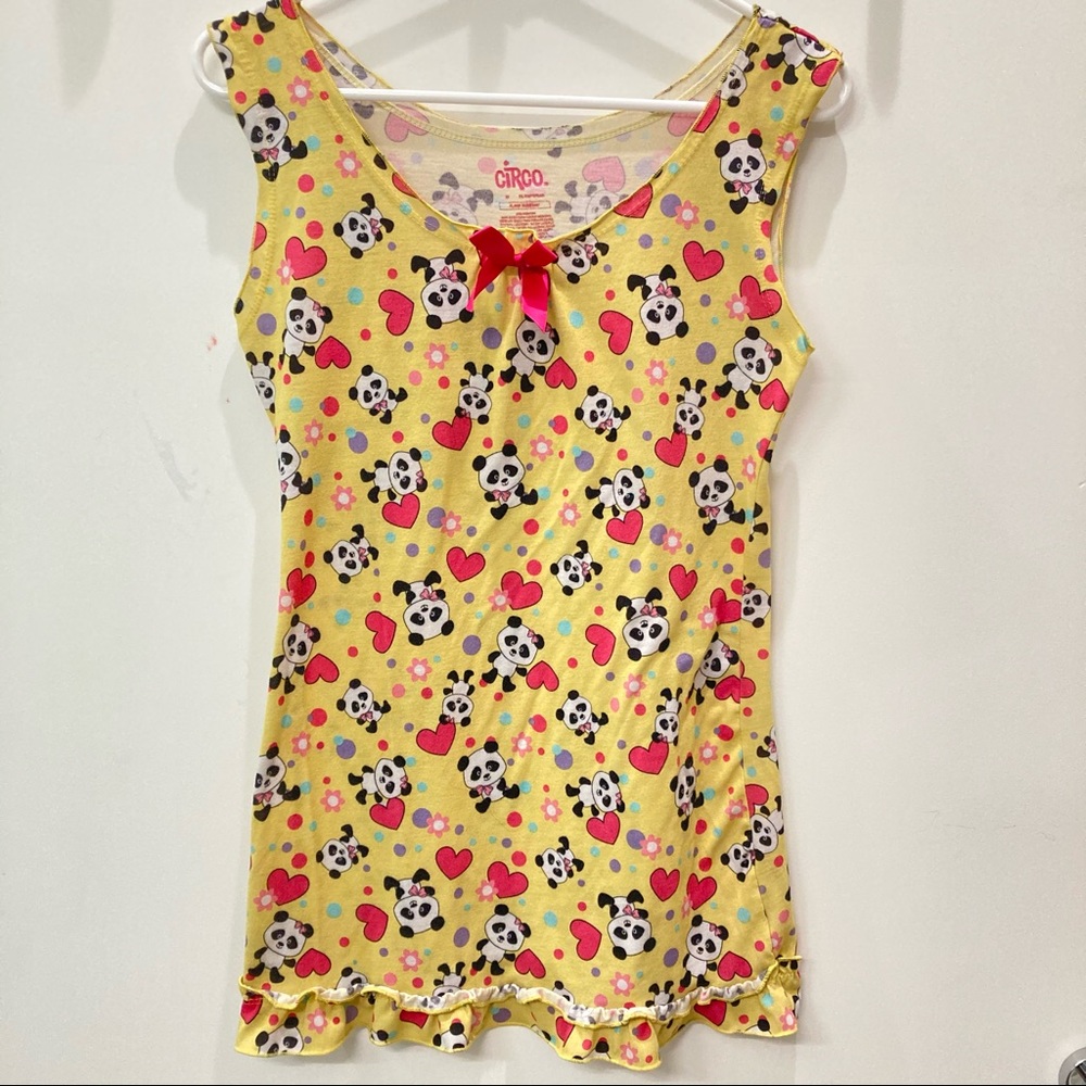 Cute yellow panda pajama dress